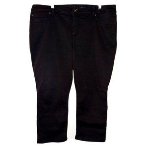 INC INTERNATIONAL CONCEPTS 16WP Black Skinny Leg Tummy Control Cropped Jeans 20"